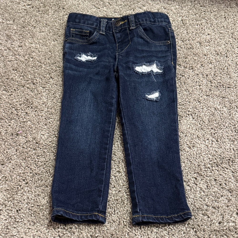 Cat & Jack Dark Blue Kids Distressed Jeans